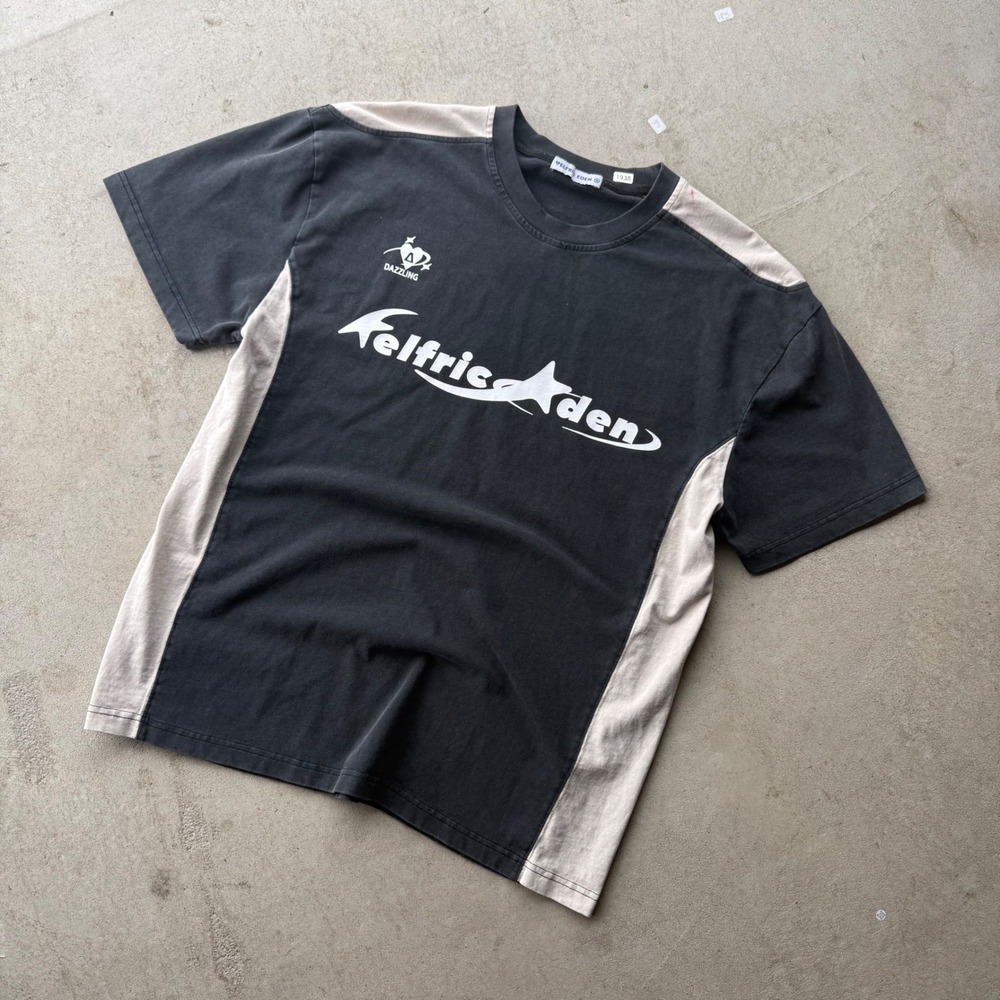 Y2K Mens Aelfric Eden Paneled Graphic Streetwear T-Shirt Medium